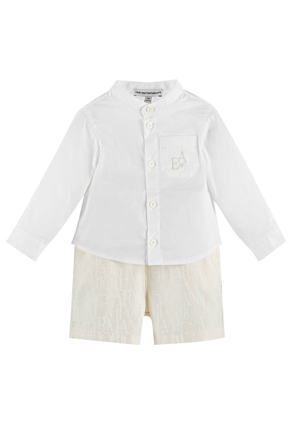 ViaMonte Shop | Emporio Armani completo bianco/avorio neonato in cotone