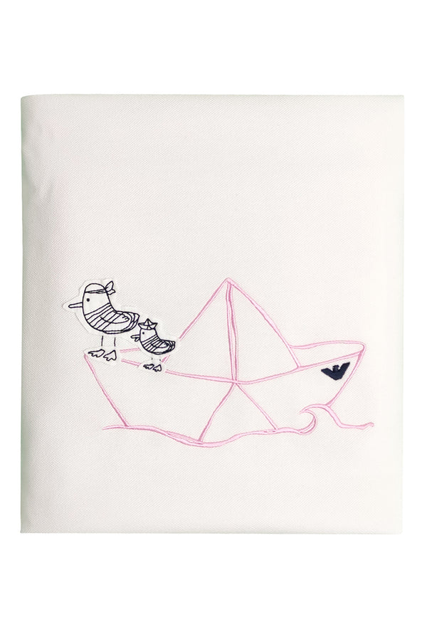 ViaMonte Shop | Emporio Armani copertina bianca/rosa neonata in cotone