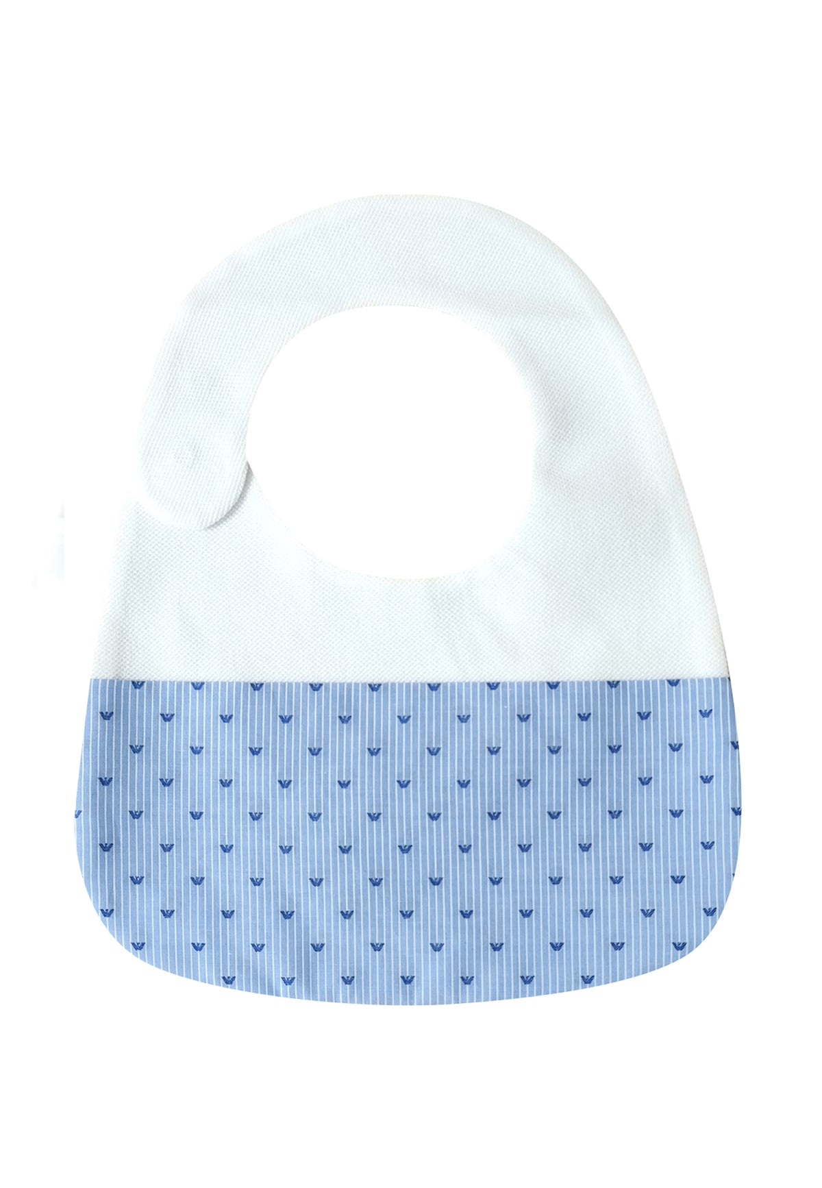 ViaMonte Shop | Emporio Armani bavetta bianca/azzurra neonato in cotone
