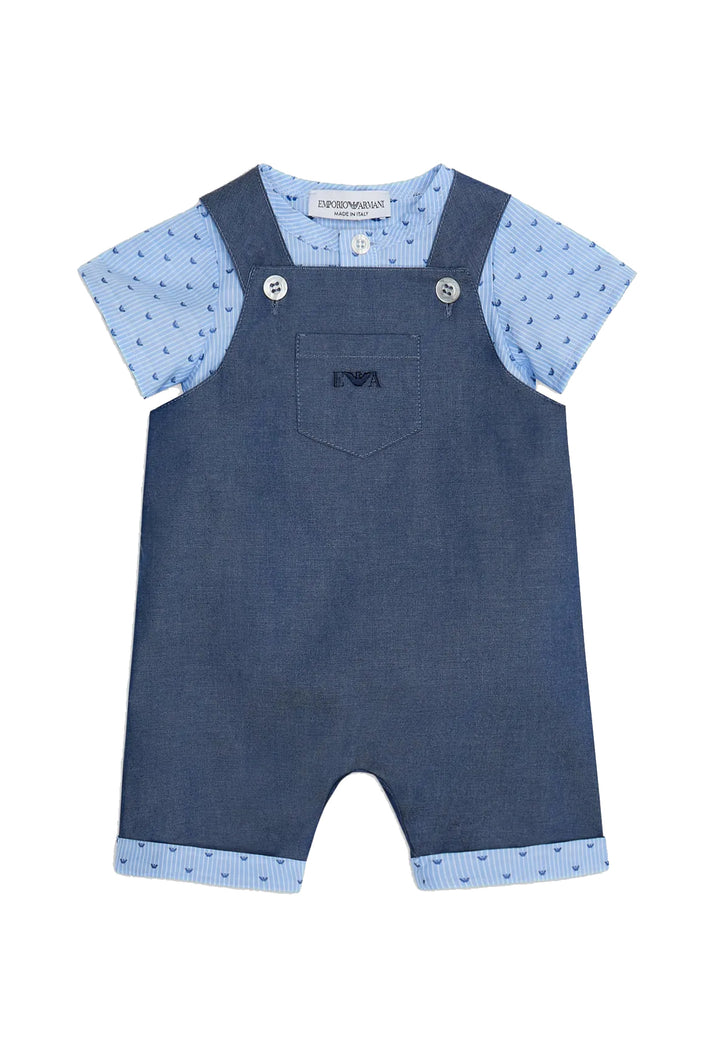 ViaMonte Shop | Emporio Armani completo blu neonato in cotone