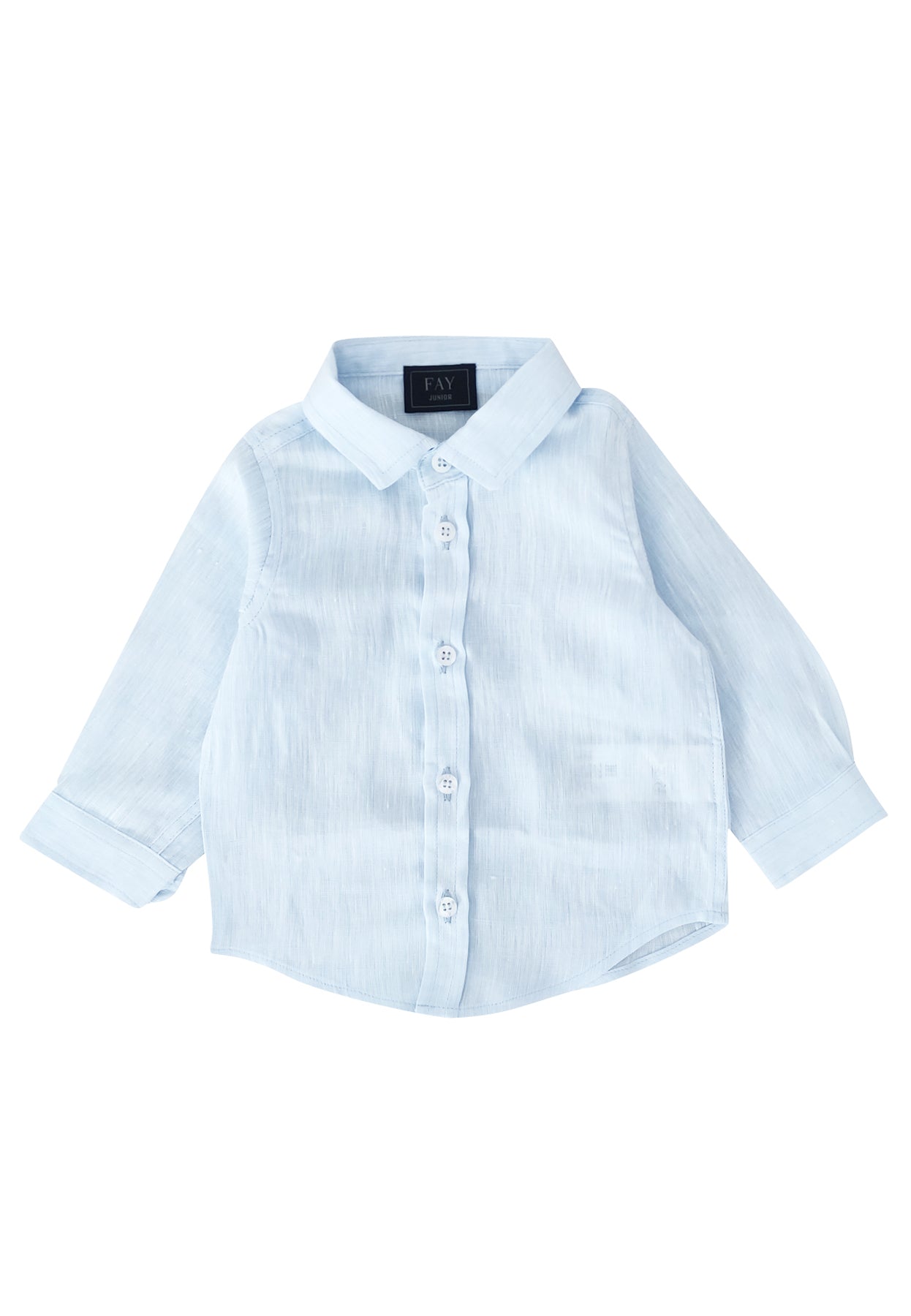 Fay camicia celeste neonato in lino | ViaMonte Shop