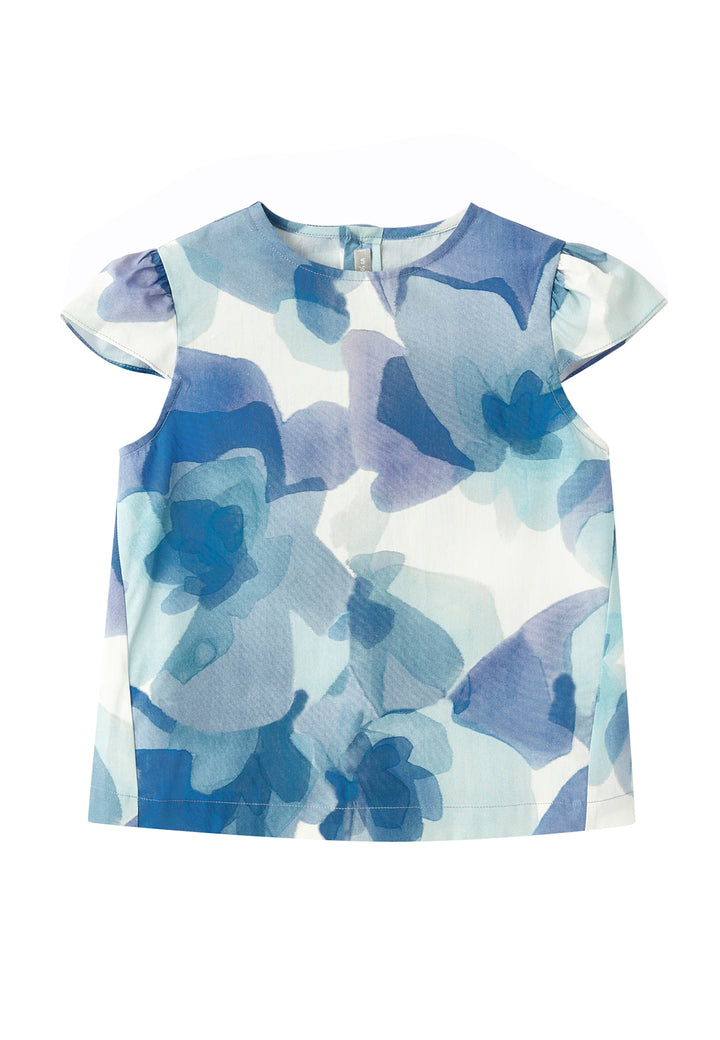 ViaMonte Shop | Il gufo camicia bluette bambina in cotone