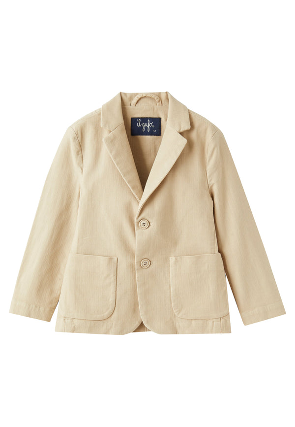 ViaMonte Shop | Il Gufo giacca beige bambino in cotone