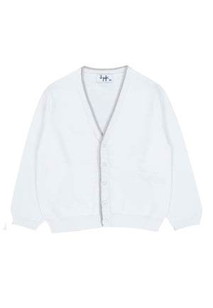 ViaMonte Shop | Il gufo maglia cardigan bianco bambino in cotone