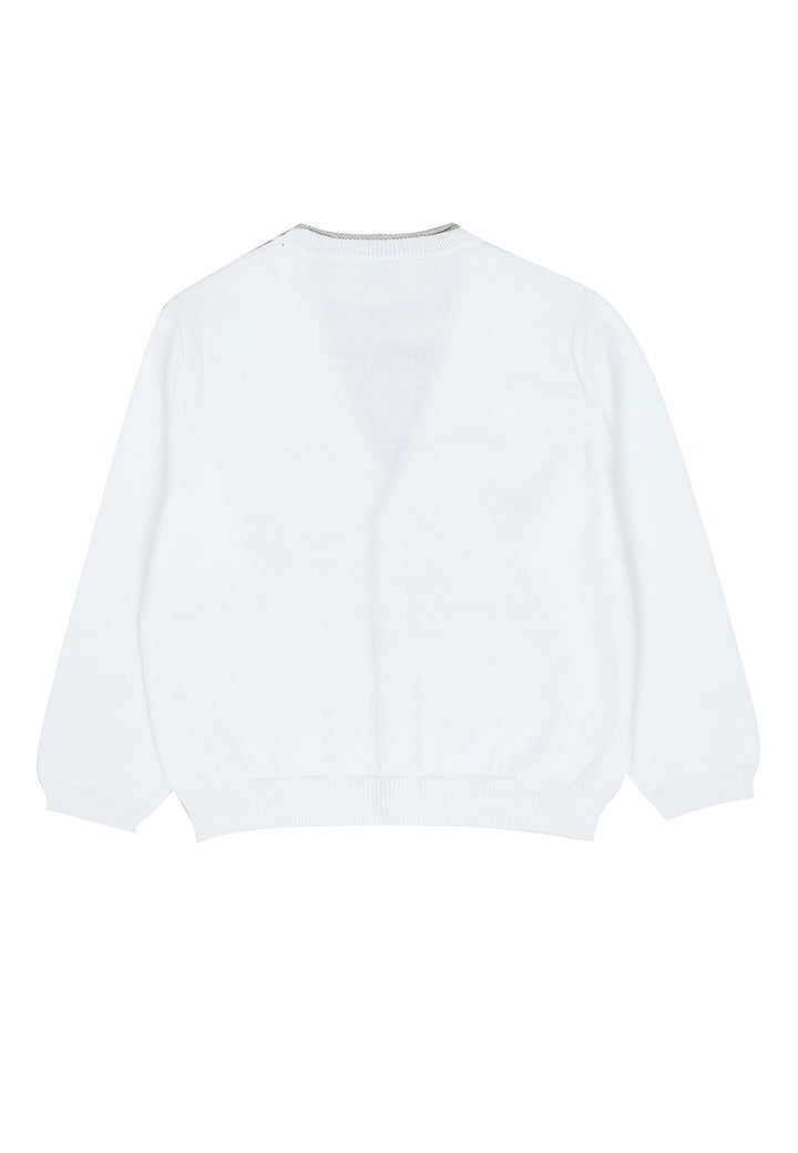 ViaMonte Shop | Il gufo maglia cardigan bianco bambino in cotone