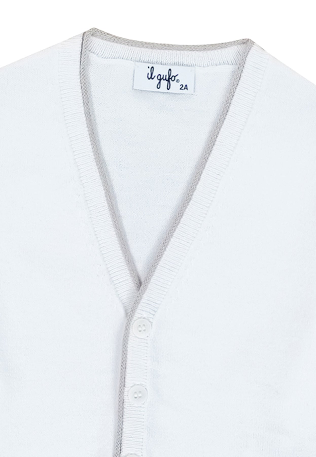 ViaMonte Shop | Il gufo maglia cardigan bianco bambino in cotone