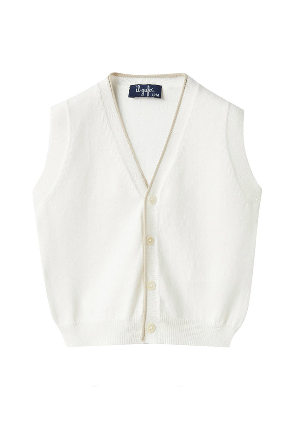 ViaMonte Shop | Il gufo maglia cardigan bianco neonato in cotone