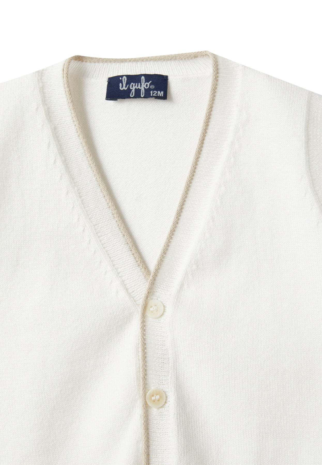 ViaMonte Shop | Il gufo maglia cardigan bianco neonato in cotone
