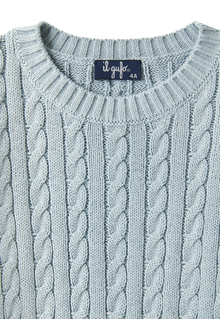 ViaMonte Shop | Il Gufo maglia celeste scuro bambino in cotone