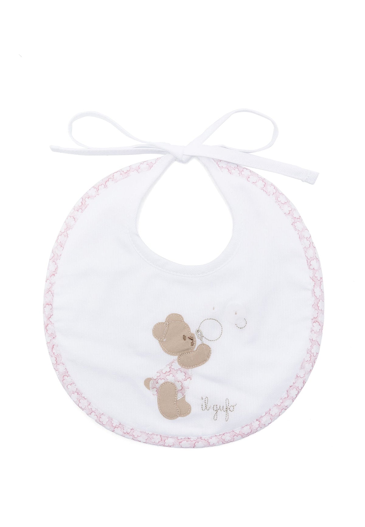 ViaMonte Shop | Il Gufo bavetta bianca neonata in cotone