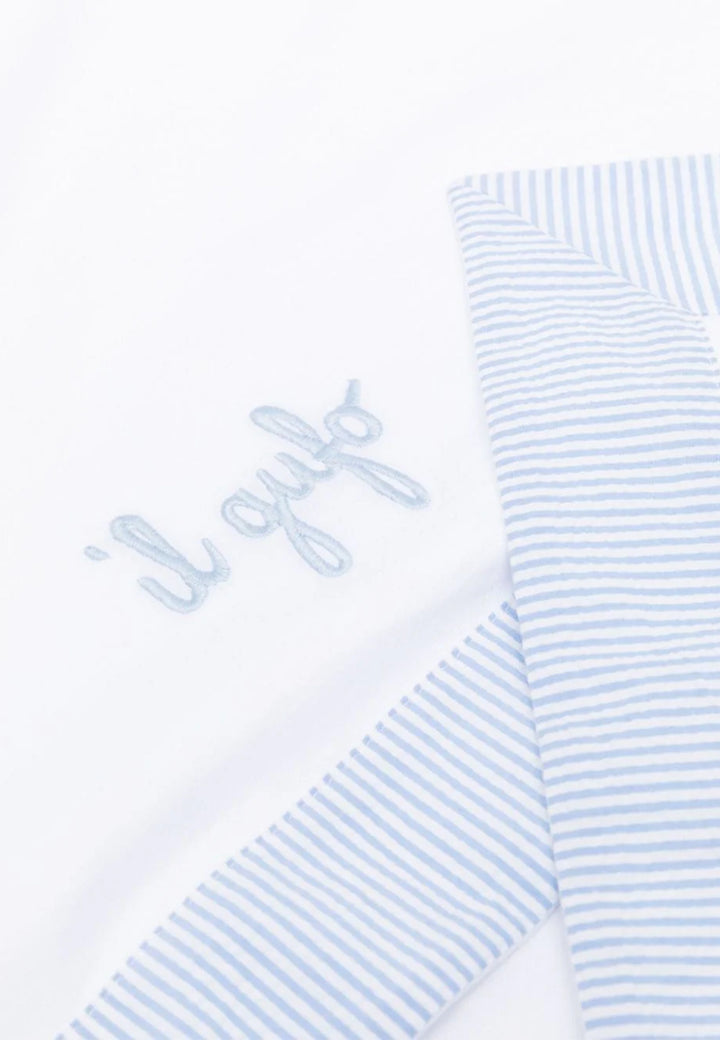 ViaMonte Shop | Il Gufo copertina bianca/azzurra neonato in cotone