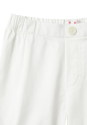 ViaMonte Shop | Il Gufo bermuda bianco neonato in cotone