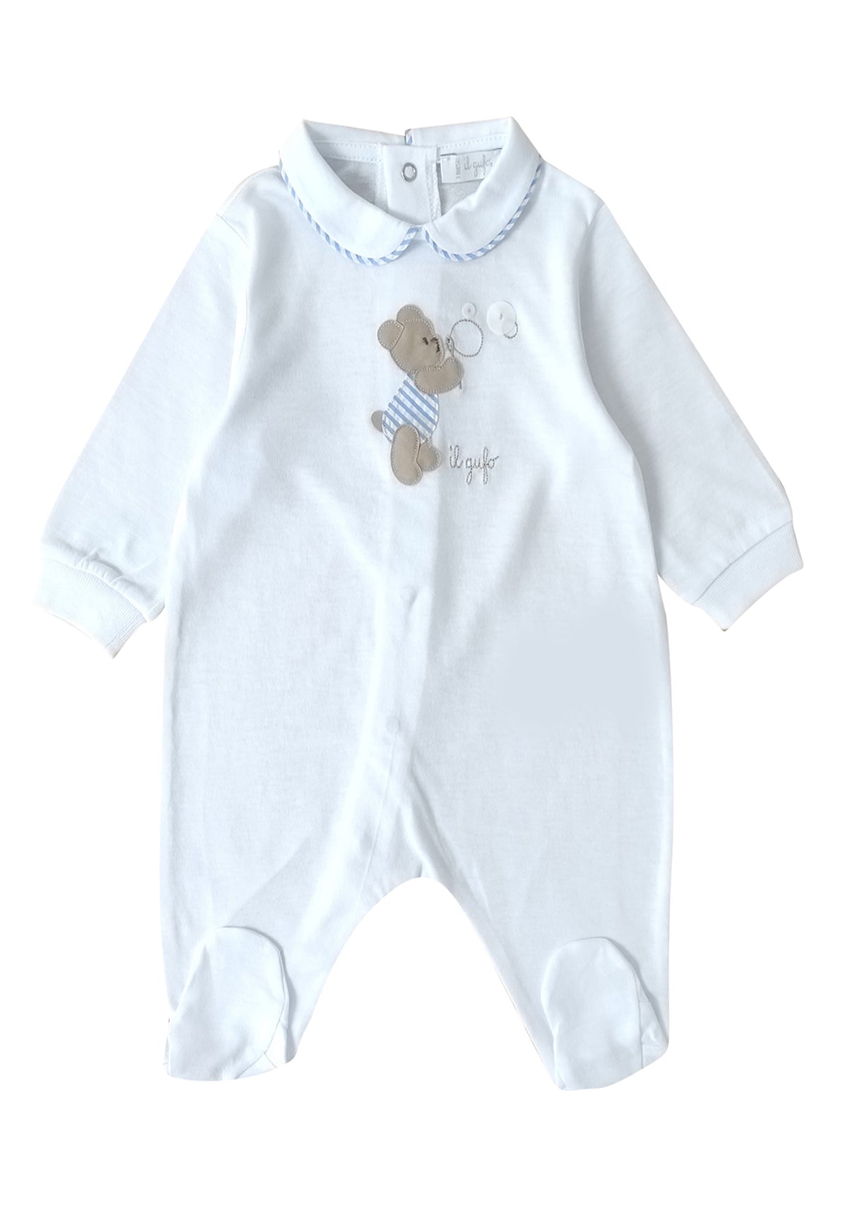 ViaMonte Shop | Il Gufo tutina bianca neonato in cotone