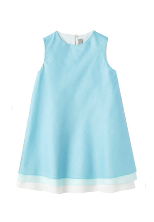 ViaMonte Shop | Il gufo vestito celeste bambina in cotone