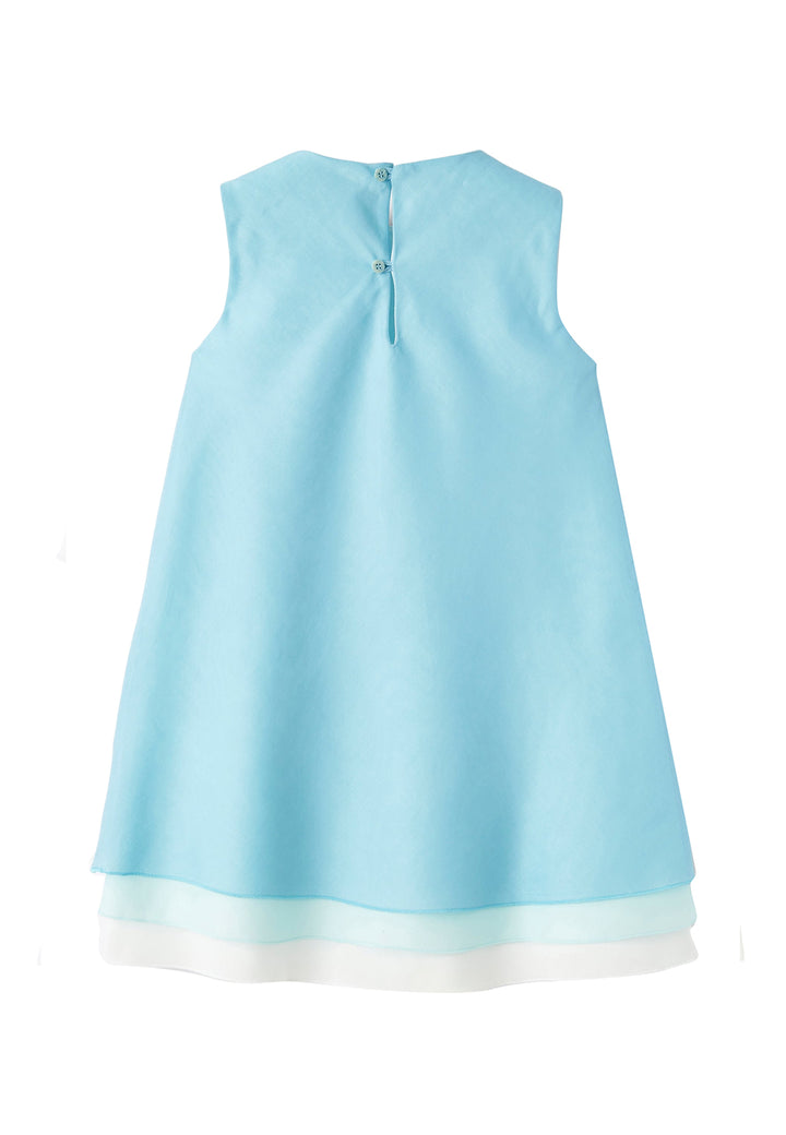 ViaMonte Shop | Il gufo vestito celeste bambina in cotone