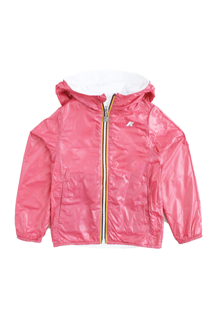 ViaMonte Shop | K-Way giubbino P.Lily Plus2 bianco/rosa bambina in nylon