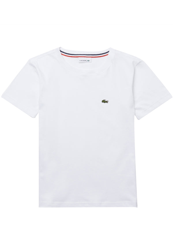 ViaMonte Shop | Lacoste t-shirt bianca bambino in jersey di cotone