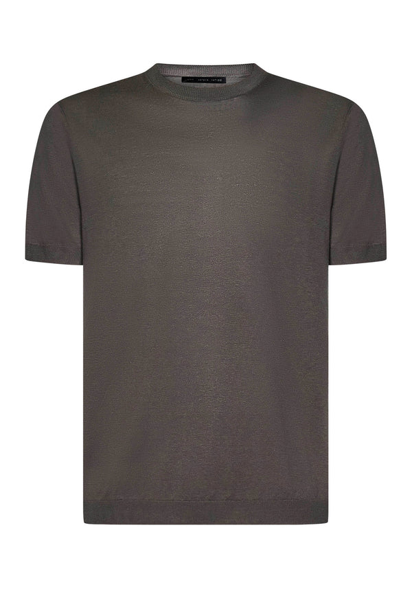 ViaMonte Shop | Low Brand maglia marrone uomo in lino e seta