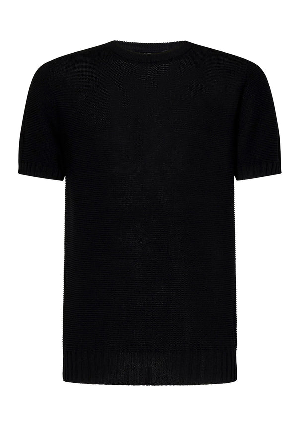ViaMonte Shop | Low Brand maglia nera uomo in filo di cotone