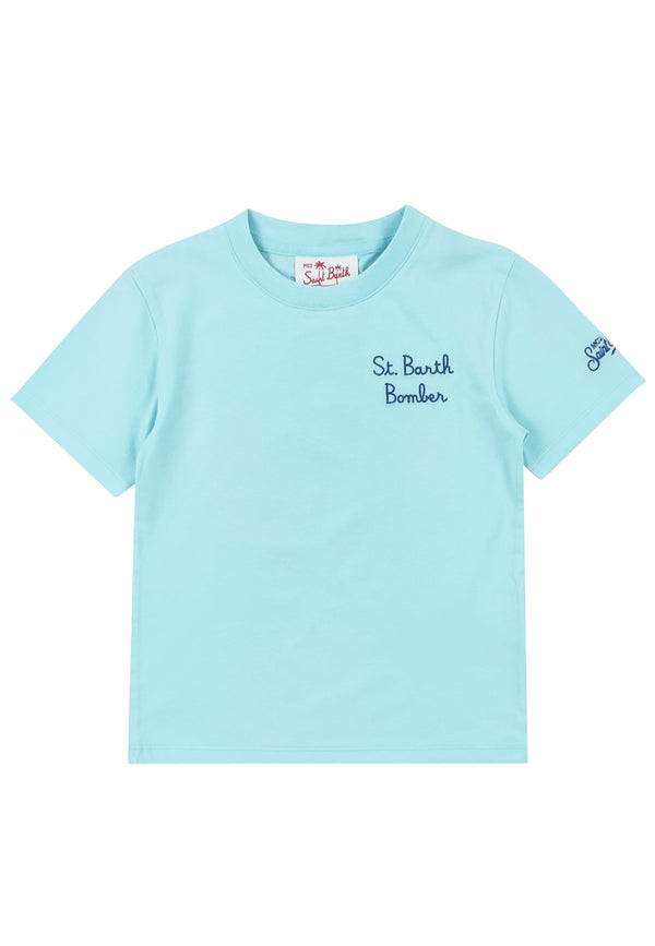 ViaMonte Shop | MC2 Saint Barth kids t-shirt celeste bambino in cotone