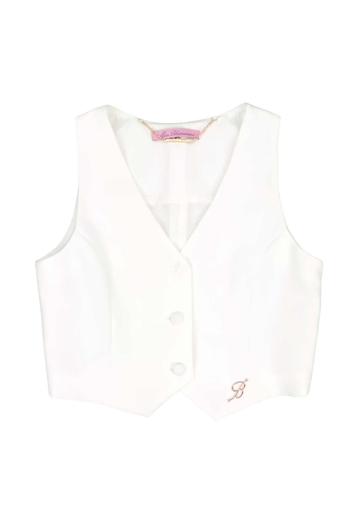 ViaMonte Shop | Miss Blumarine gilet bianco bambina in tessuto tecnico