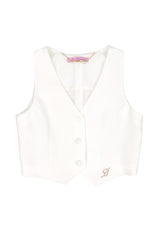 ViaMonte Shop | Miss Blumarine gilet bianco bambina in tessuto tecnico