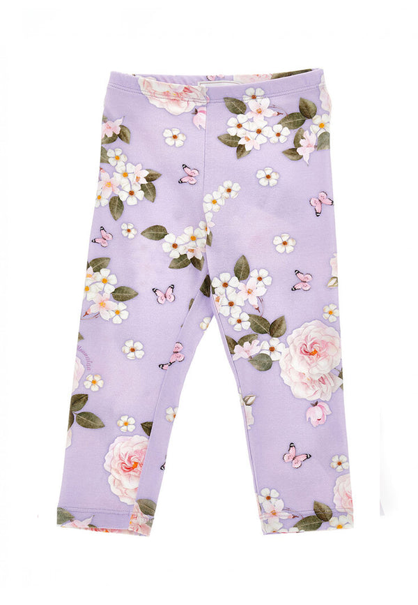 ViaMonte Shop | Monnalisa leggings lilla bambina in cotone