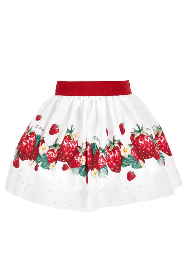 ViaMonte Shop | Monnalisa gonna bianca/rossa bambina in cotone