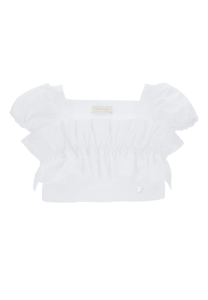 ViaMonte Shop | Monnalisa top bianco bambina in cotone