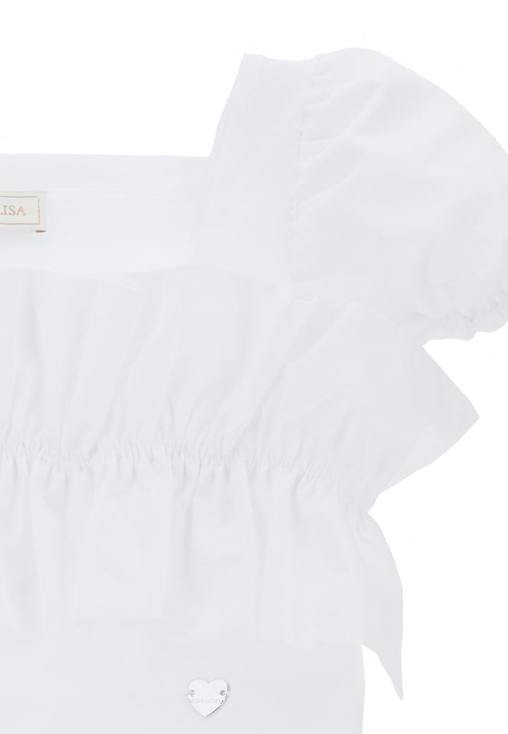 ViaMonte Shop | Monnalisa top bianco bambina in cotone