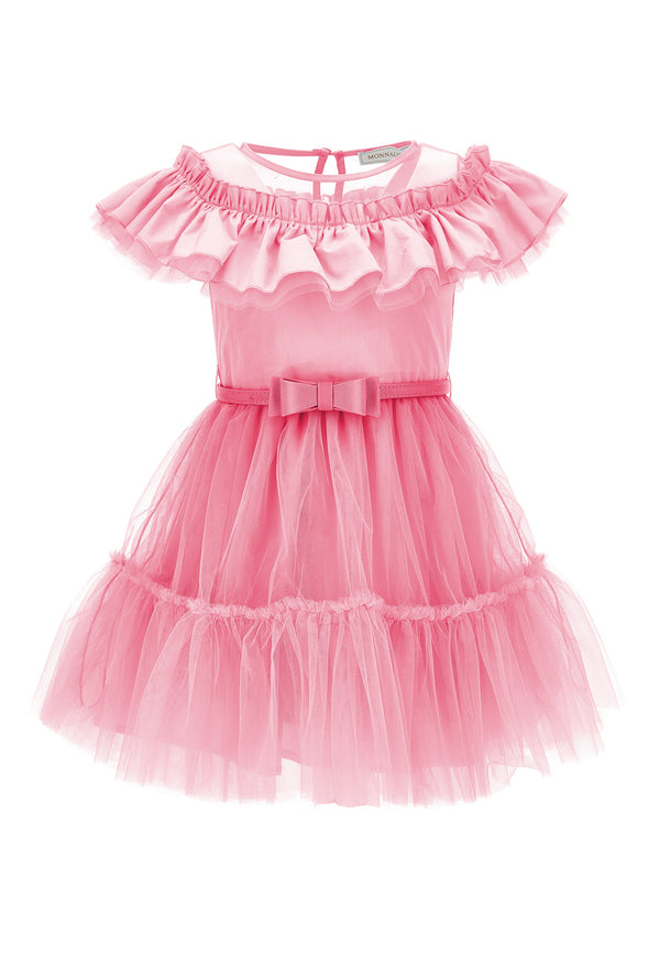 ViaMonte Shop | Monnalisa vestito rosa bambina in tulle