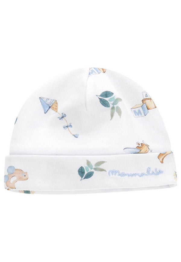 ViaMonte Shop | Monnalisa cuffietta bianca neonato in cotone