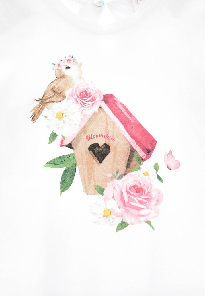 ViaMonte Shop | Monnalisa t-shirt bianca neonata in cotone