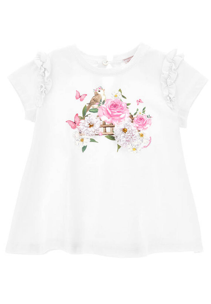 ViaMonte Shop | Monnalisa t-shirt bianca neonata in cotone