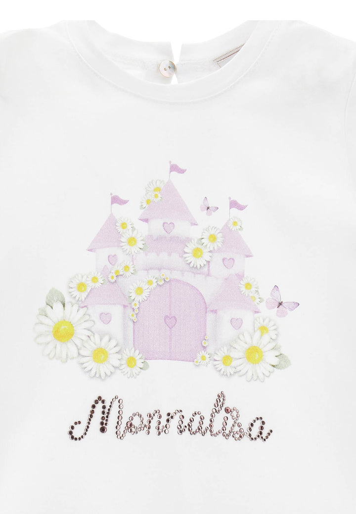 ViaMonte Shop | Monnalisa t-shirt bianca neonata in cotone