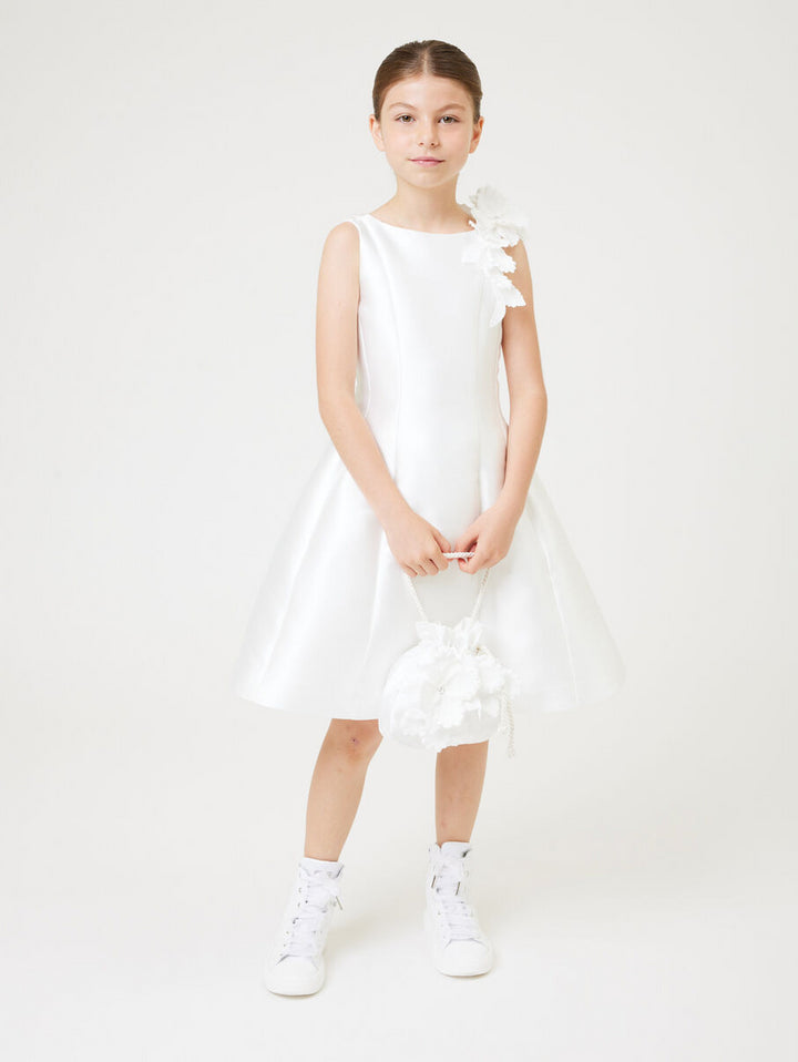 ViaMonte Shop | Monnalisa vestito bianco bambina in mikado