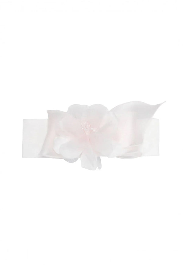 ViaMonte Shop | Monnalisa fascia bianca/rosa neonata in cotone