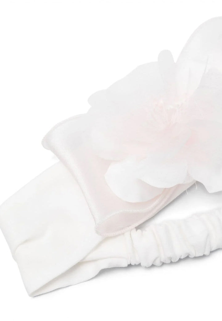 ViaMonte Shop | Monnalisa fascia bianca/rosa neonata in cotone