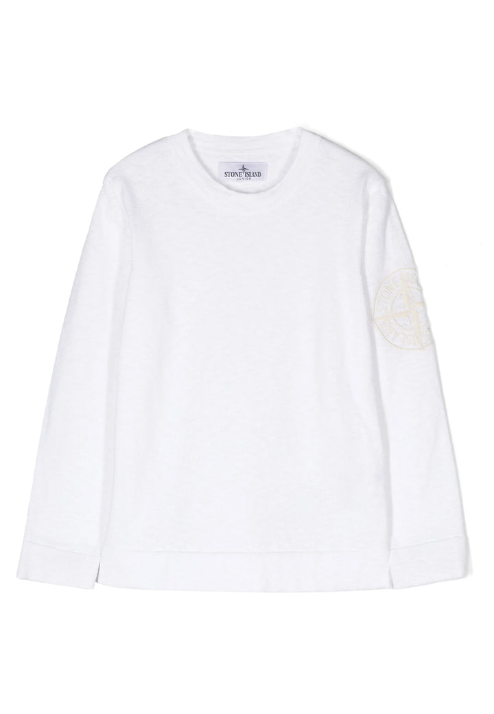 ViaMonte Shop | Stone Island maglia bianca bambino in cotone