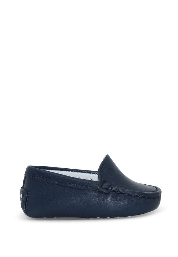 Tod's blue leather baby moccasin