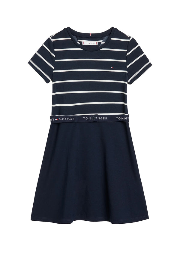 ViaMonte Shop | Tommy Hilfiger vestito blu navy bambina in misto modal