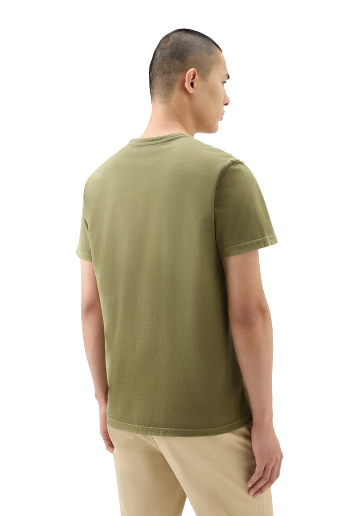 ViaMonte Shop | Woolrich t-shirt verde militare uomo in cotone