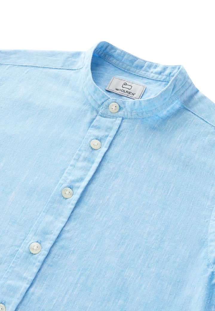 ViaMonte Shop | Woolrich camicia azzurra bambino in misto lino
