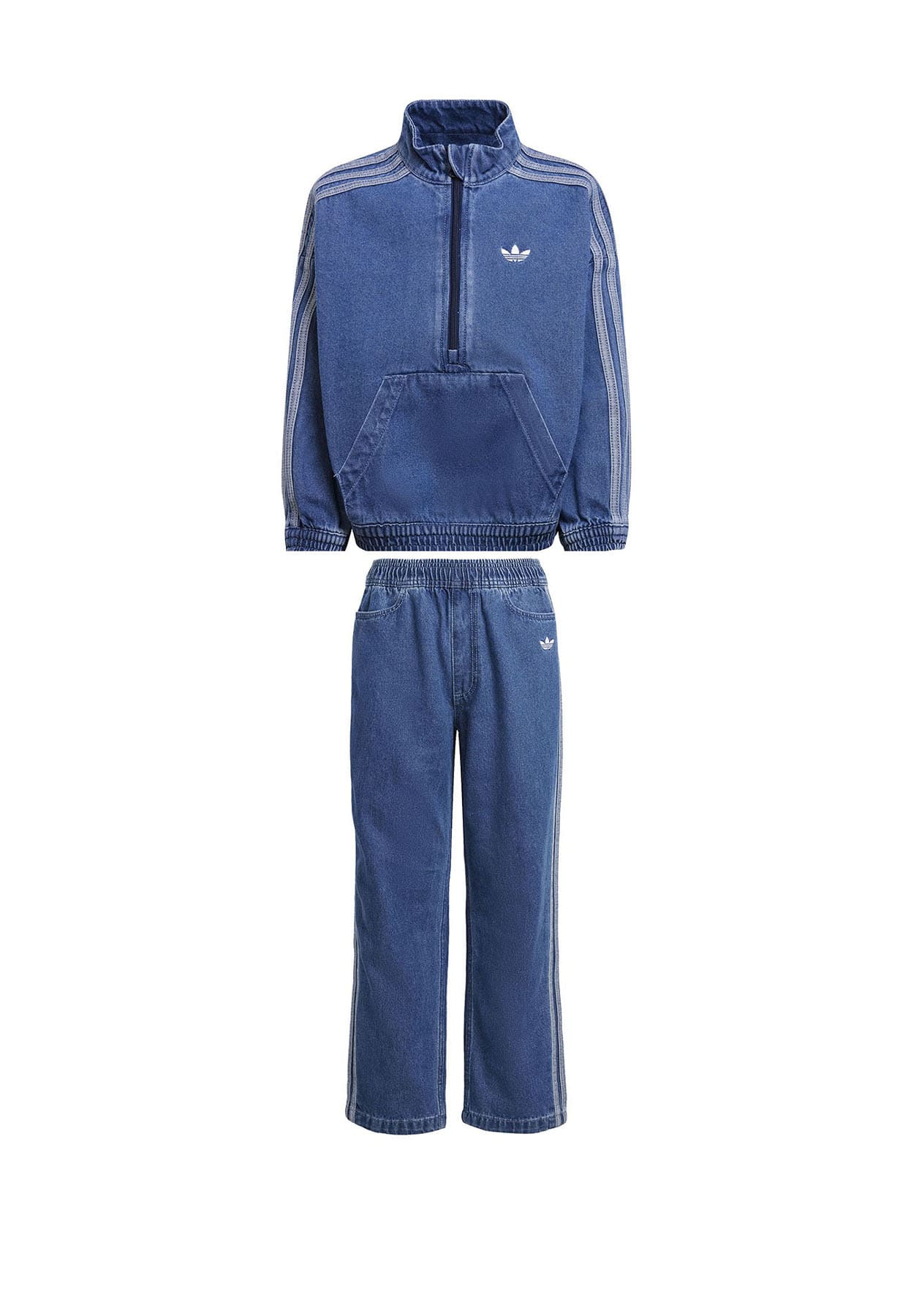 Tuta sportiva bambino Adidas blu in denim di cotone