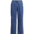 Pantalone sportivo bambino Adidas blu in denim di cotone