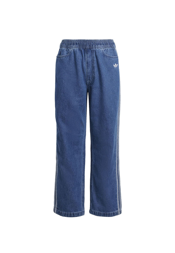 Pantalone sportivo bambino Adidas blu in denim di cotone