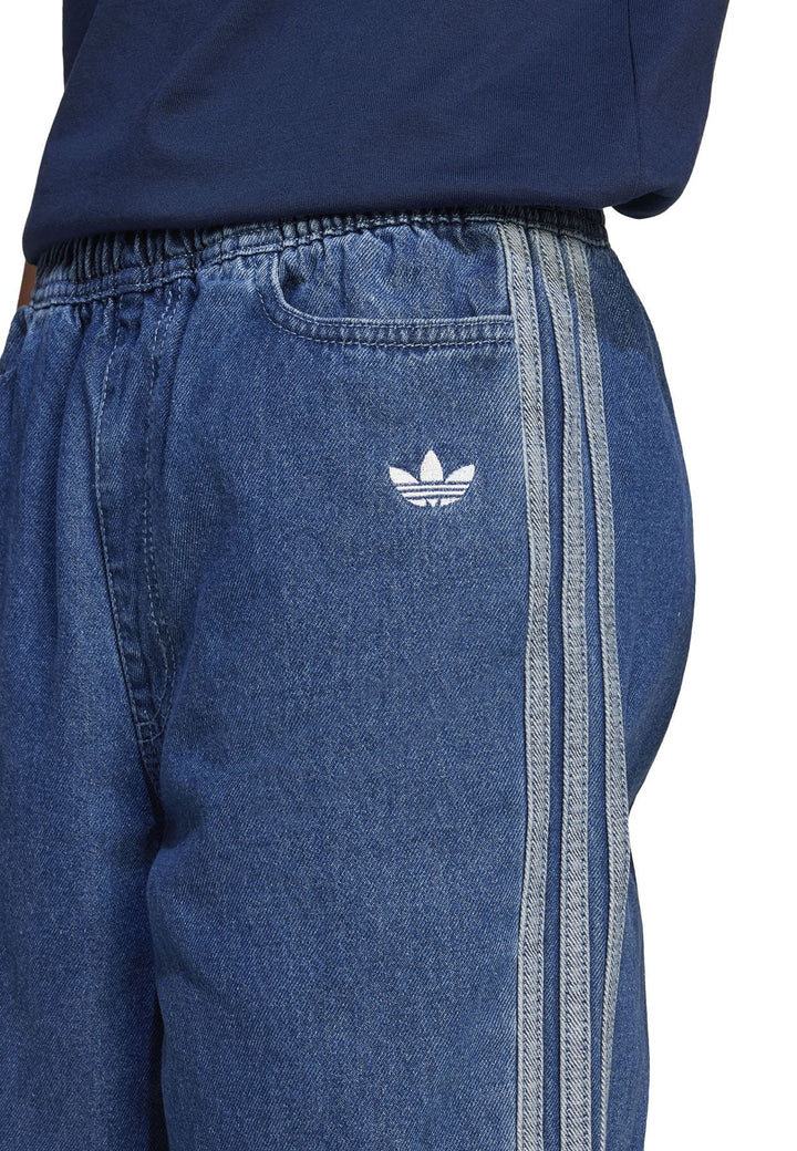 Pantalone sportivo bambino Adidas blu in denim di cotone