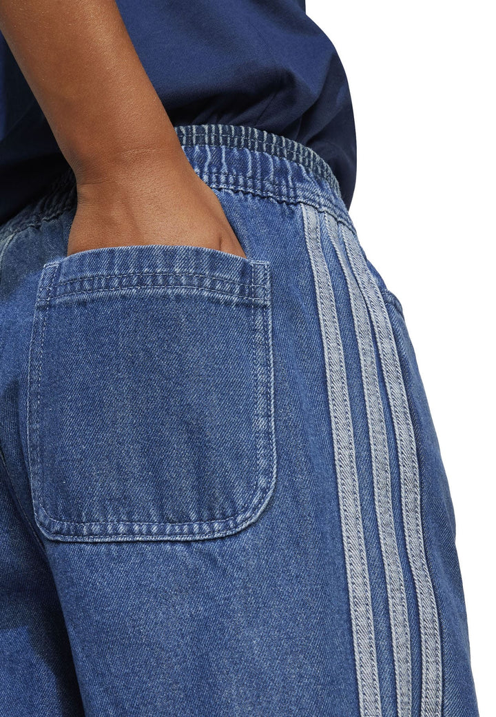 Pantalone sportivo bambino Adidas blu in denim di cotone