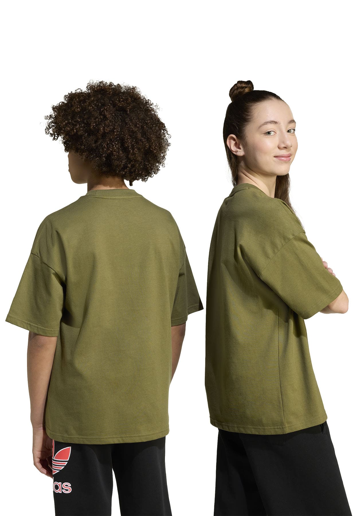 Adidas t-shirt verde bambino in cotone