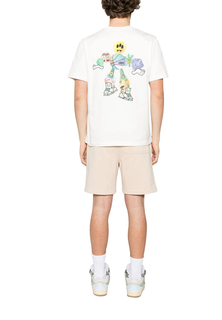 Barrow t-shirt bianca unisex in jersey di cotone